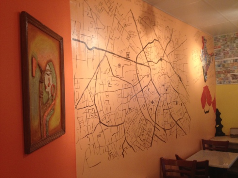 Street Map Painted on the Wall at Indigo